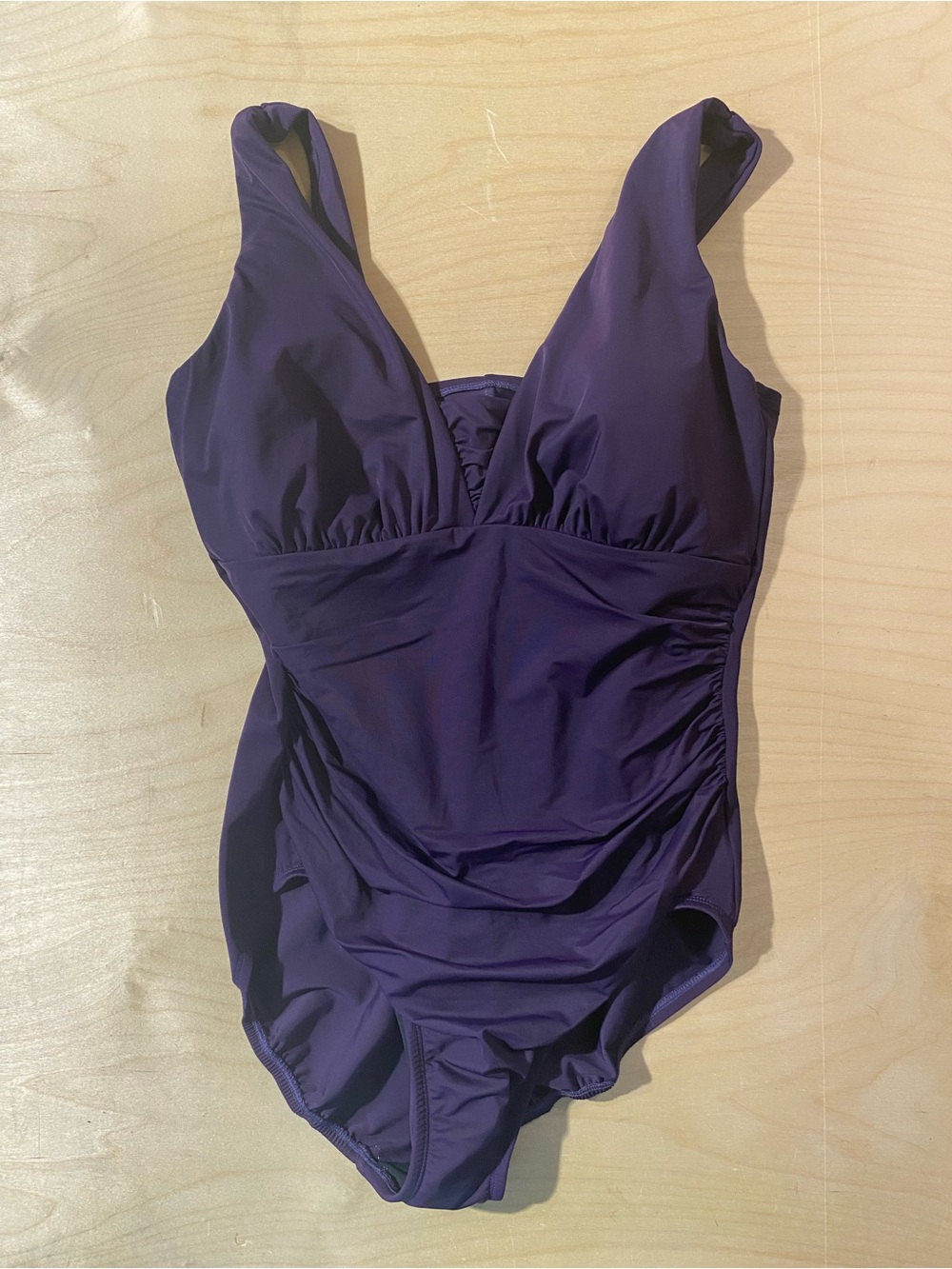 Lands' End Deep Purple One-Piece Swimsuit 14 (Y)